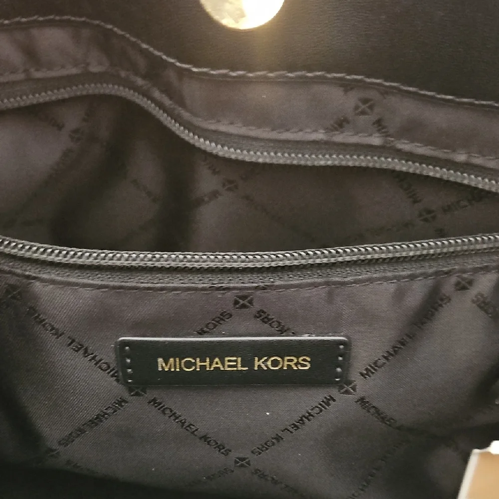 Michael Kors Black Shoulder Bag with Gold Accents - Picture 2 of 8